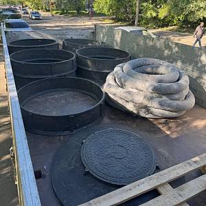 Кольцо и днище колодца ПП d-1000 мм; Труба дренажная ПНД 110 с перфорацией в фильтре SN4